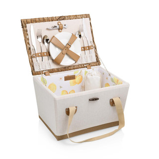 Thumbnail 17: Picnic Time Picnic Time 13 Pc. Lemongrove Picnic Basket Set For Two 