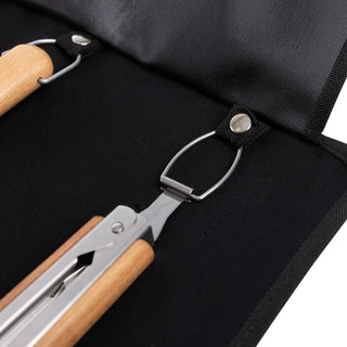 Thumbnail 3: Oniva Oniva 3 Pc. BBQ Roll Up Canvas & Beechwood Tools Set 