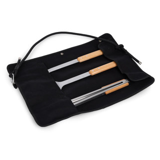 Thumbnail 7: Oniva Oniva 3 Pc. BBQ Roll Up Canvas & Beechwood Tools Set 
