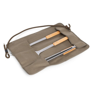 Thumbnail 11: Oniva Oniva 3 Pc. BBQ Roll Up Canvas & Beechwood Tools Set 