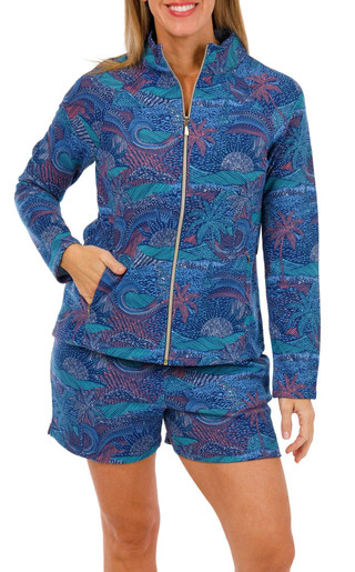 Thumbnail 3: REEL LEGENDS Reel Legends Womens French Terry Print Jacket 
