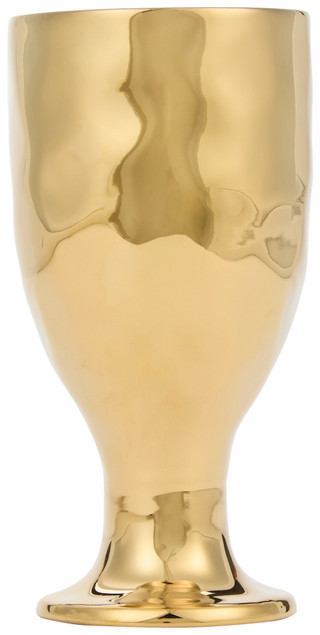 Thumbnail 2: PAMPA BAY Pampa Bay Home 12 oz Porcelain Hammered Metallic Wine Goblet 