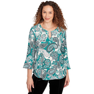 Thumbnail 1: Hearts of Palm Hearts of Palm Womens 3Q Sleeve Perfectly Paisley Top 