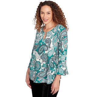 Thumbnail 4: Hearts of Palm Hearts of Palm Womens 3Q Sleeve Perfectly Paisley Top 