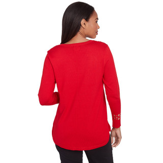 Thumbnail 2: Ruby Road Ruby Road Womens V-Neck Grommet Sweater 