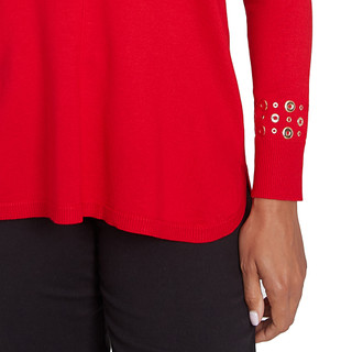 Thumbnail 4: Ruby Road Ruby Road Womens V-Neck Grommet Sweater 