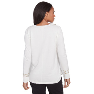 Thumbnail 2: Ruby Road Ruby Road Womens V-Neck Grommet Sweater 