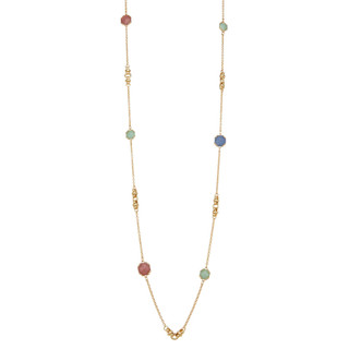 Thumbnail 1: Napier Napier Gold Tone 42 In. Multi Stone Strand Necklace 