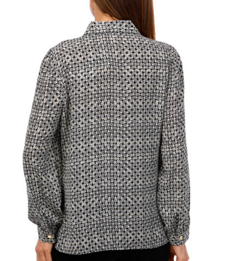 Thumbnail 2: NINE WEST Nine West Womens Long Sleeve Houdstooth Button Down Top 