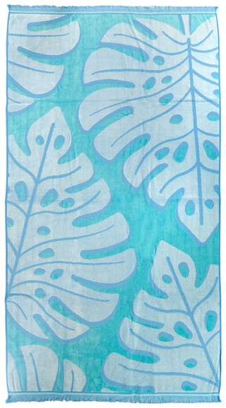Thumbnail 1: Caro Home Caro Home 36x68 Boho Palm Leaves Saltwater Reverse Towel 