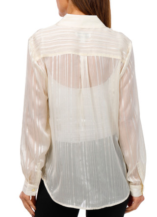 Thumbnail 2: NINE WEST Nine West Womens Long Sleeve Metallic Stripe Top 