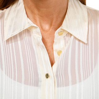 Thumbnail 3: NINE WEST Nine West Womens Long Sleeve Metallic Stripe Top 