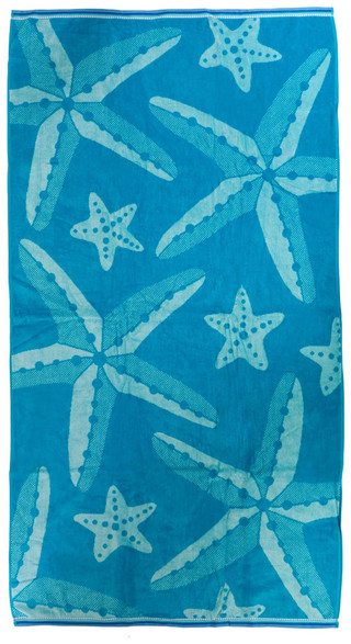 Thumbnail 1: Caro Home Caro Home 36x68 Starfish Seahorse Reverse Towel 