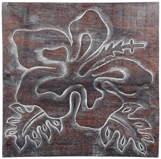 Thumbnail 1: Beach Combers Beach Combers 12 in Wood Hibiscus Plaque 