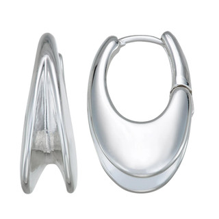 Thumbnail 1: Napier Napier Silver Tone 22MM Oval Hoop Earrings 