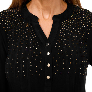 Thumbnail 3: Cocomo Cocomo Petite 3/4 Sleeve Pleated Cascade Top 