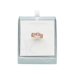 Thumbnail 1: Ocean Treasures Ocean Treasures Boxed 18K Rose Gold Plated Crystal Ring 