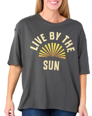 Thumbnail 1: Kensie Kensie Womens Short Sleeve Oversized Print Tee 