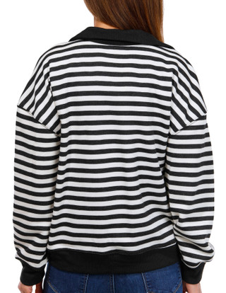 Thumbnail 3: REMI JAMES Remi James Womens Long Sleeve Gauge Johnny Collar Pullover 