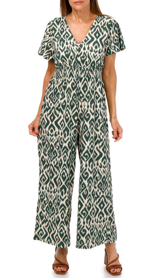 Thumbnail 1: Harlow and Rose Harlow & Rose Womens Flutter Sleeve Print Jumpsuit 