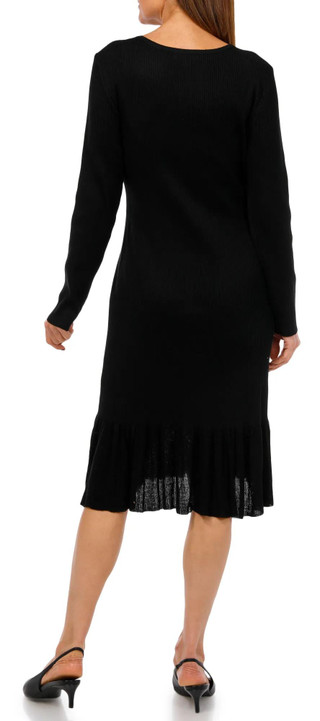 Thumbnail 2: Absolutely Famous Absolutely Famous Womens Long Sleeve Ribbed Pearl Dress 