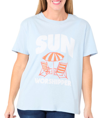 Thumbnail 1: Kensie Kensie Womens Short Sleeve The Boyfriend Tee 