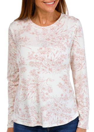 Thumbnail 1: Blue Sol Blue Sol Womens Floral Print Long Sleeve Top 