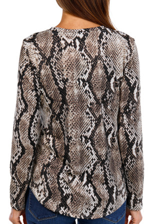 Thumbnail 2: Blue Sol Blue Sol Womens Snake Print Long Sleeve Top 