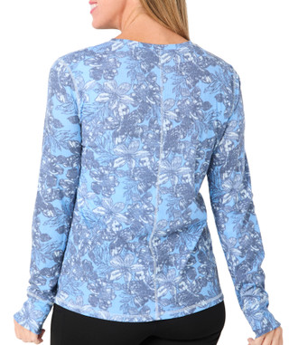 Thumbnail 2: Brisas Brisas Womens Athleisure Long Sleeve Ribbed Floral Top 
