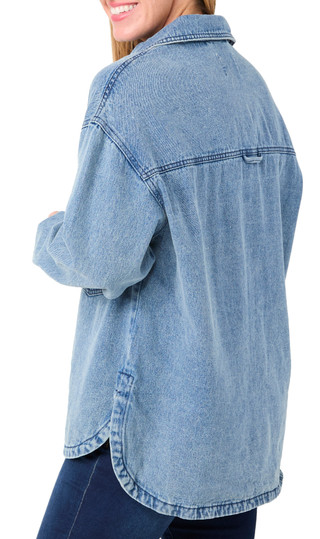 Thumbnail 2: C&C California C&C California Womens Long Sleeve Oversized Denim Shacket 