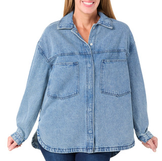 Thumbnail 1: C&C California C&C California Womens Long Sleeve Oversized Denim Shacket 