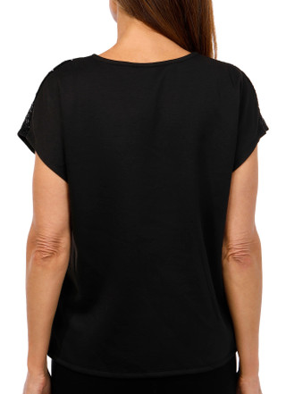 Thumbnail 3: Cupio Cupio Womens Short Sleeve Sequin Twist Front Top 