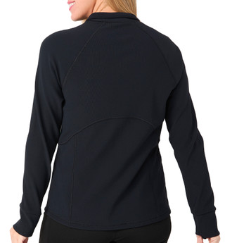 Thumbnail 2: Brisas Brisas Womens Athleisure Ribbed Knit Full Zip Solid Jacket 