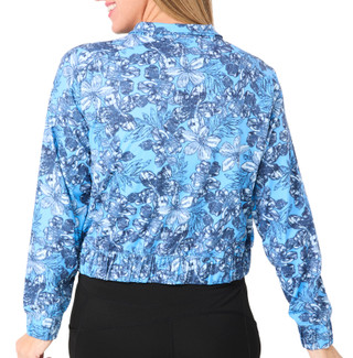 Thumbnail 2: Brisas Brisas Womens Athleisure Soft Knit Full Zip Floral Jacket 