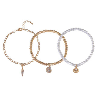 Thumbnail 1: JULIET Julliet 3 Pc Boxed Seashell Bracelet Set 