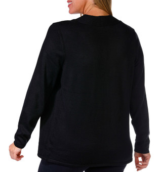 Thumbnail 2: Tint & Shadow Tint & Shadow Womens Long Sleeve Pointelle Trim Cardigan 