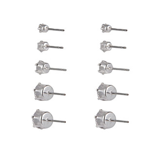Thumbnail 2: Signature Signature 5 Pair CZ Stud Earring Set 
