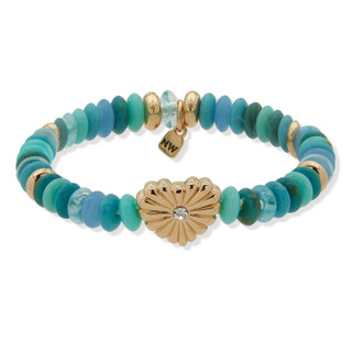 Thumbnail 1: NINE WEST Nine West Boxed Multi Color and Gold Stretch Bracelet 