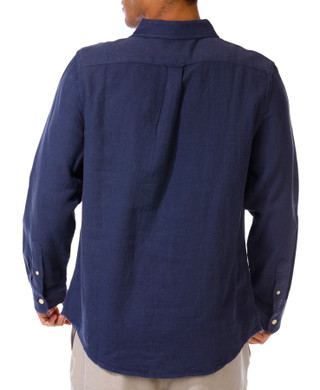 Thumbnail 2: GRAYERS Grayers Mens Long Sleeve Linen Blend Button Down Shirt 