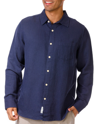 Thumbnail 1: GRAYERS Grayers Mens Long Sleeve Linen Blend Button Down Shirt 
