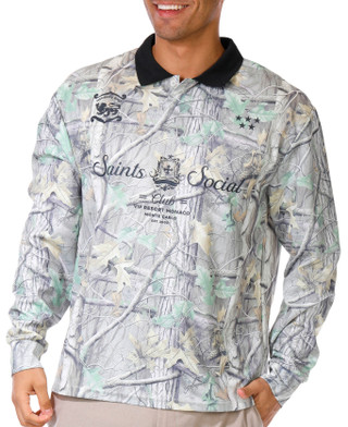 Thumbnail 1: SAINTS STUDIO Saints Studio Mens Long Sleeve Camo Social Club Shirt 