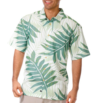 Thumbnail 1: QUICKSILVER WATERMAN Quicksilver Waterman Mens Short Sleeve Tropical Leaf Shirt 
