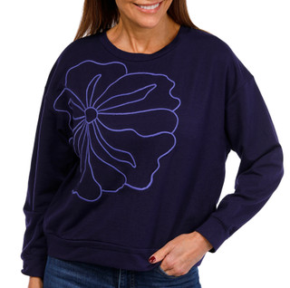 Thumbnail 1: Kaktus Kaktus Petite Long Sleeve Flower Soutache Sweater 