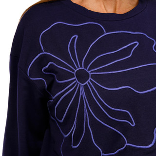 Thumbnail 2: Kaktus Kaktus Petite Long Sleeve Flower Soutache Sweater 