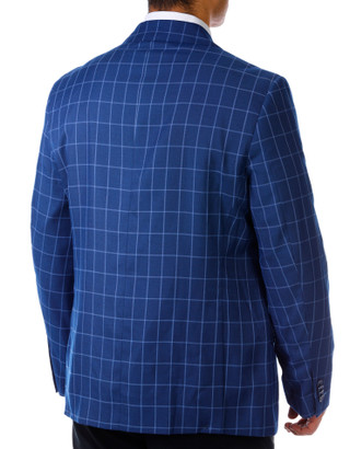 Thumbnail 5: TAILORBYRD Tailorbyrd Mens Long Sleeve Classic Windowpane Sport Coat 