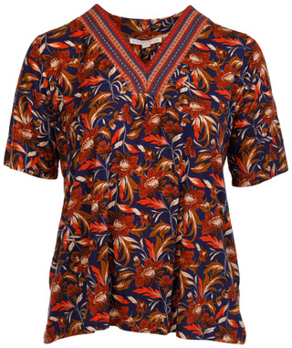 Thumbnail 1: STELLA + GINGER Stella + Ginger Plus Short Sleeve V Neck Floral Top 