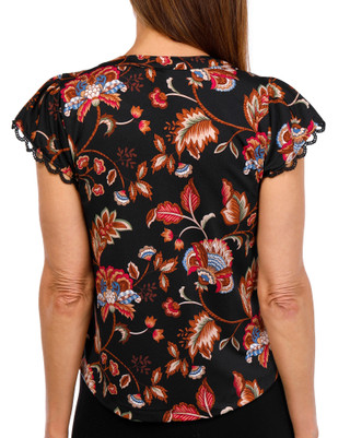 Thumbnail 3: Thomas & Olivia Thomas & Olivia Petite Sleeveless Tie Neck Floral Top 