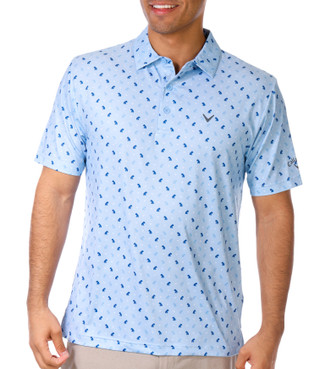Thumbnail 1: Callaway Callaway Mens Bull Dog Print Short Sleeve Golf Shirt 