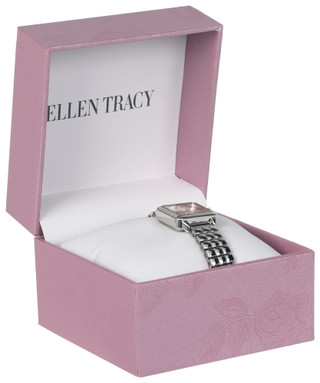 Thumbnail 1: Ellen Tracy Ellen Tracy Womens Silver Square Dial Watch 