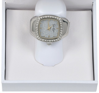 Thumbnail 2: Jessica Simpson Jessica Simpson Womens Silver and CZ Ring Watch 